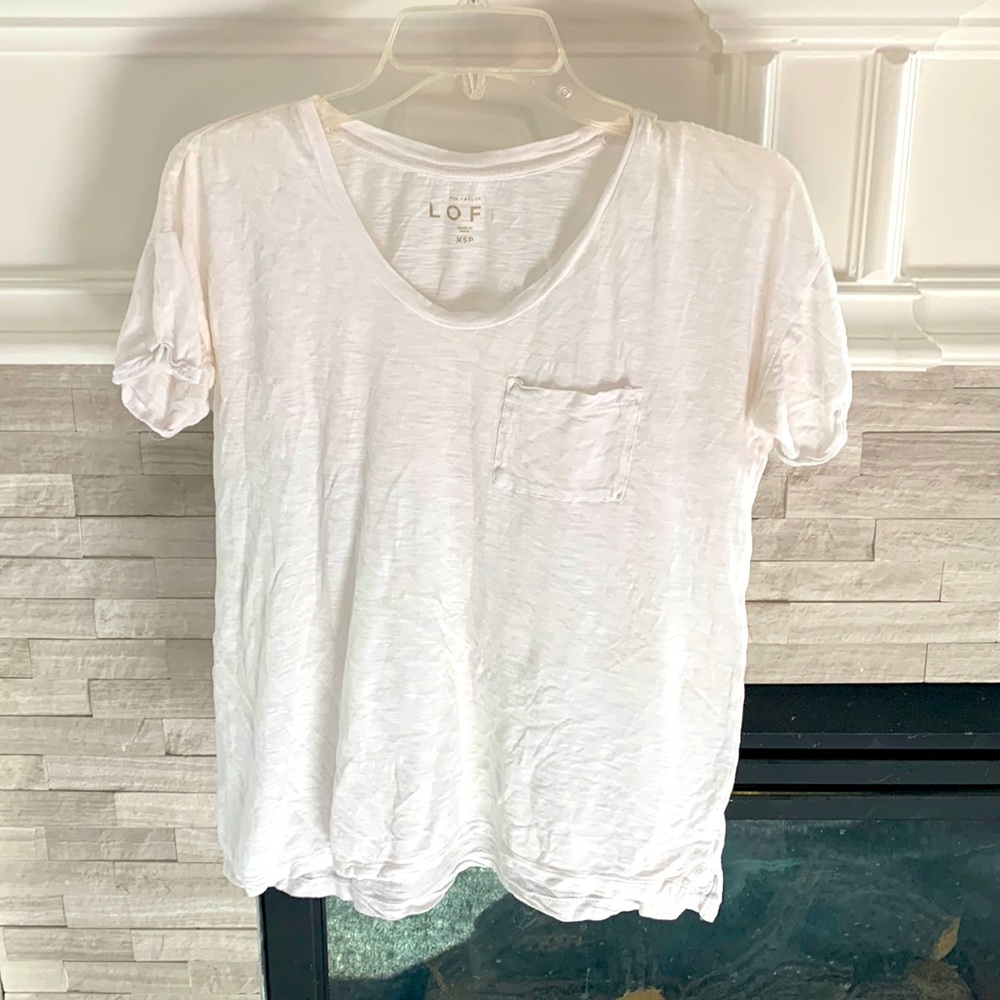 Ann Taylor Loft white tee with pocket